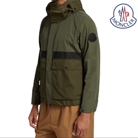 MONCLER **NWT** Olive Green Carax Windbreaker Jacket - Picture 8 of 16